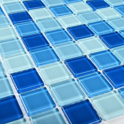 Мозаика стеклянная Navy blu (чип 4*25*25) 300*300(22шт.-1.98м2), м2 Мозаика стеклянная Navy blu (чип 4*25*25) 300*300(22шт.-1.98м2), м2