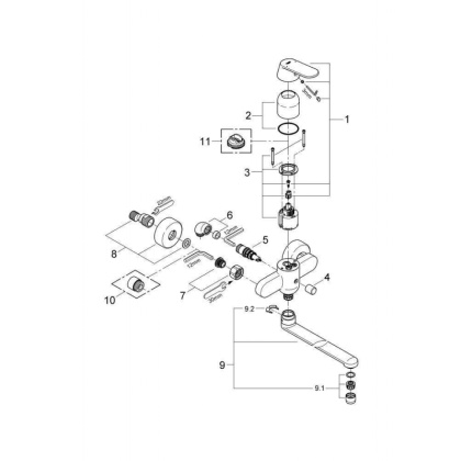 Смеситель для ванны Grohe Eurosmart Cosmopolitan 32847000 хром