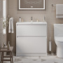 Тумба с раковиной напольная BelBagno KRAFT 39 80 Bianco Opaco, раковина белая