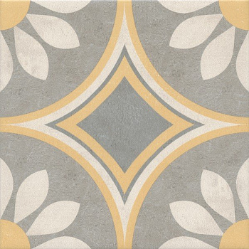 Декор VT\A463\5009 Эрмитаж 4 желтый/оранжевый/серый 20см*20см*6,9мм (1уп/10шт)матовый, шт