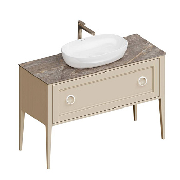 Тумба PLAZA Classic Neo напольная с ящиками 120, капучино матовая PL.CN.120.1+1\CAP.M