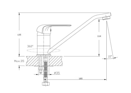 Смеситель для кухонной мойки RUSH Fiji (FI1835-25) Смеситель для кухонной мойки RUSH Fiji (FI1835-25)