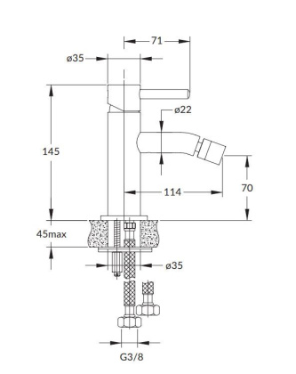 Смеситель для биде OMNIRES Y Y1220BL (черный BLH)