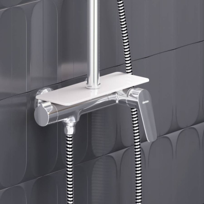 977780000 Jupiter душевая система с душевым смесителем-полкой, Хром