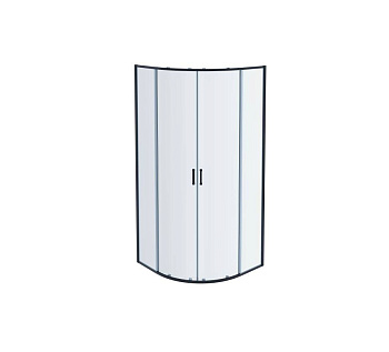 AQ ARI RO 08020BL Душевой уголок 1/4 круга, двери раздвижные 800x800x2000, профиль черный, стекло прозрачное AQ ARI RO 08020BL Душевой уголок 1/4 круга, двери раздвижные 800x800x2000, профиль черный, стекло прозрачное