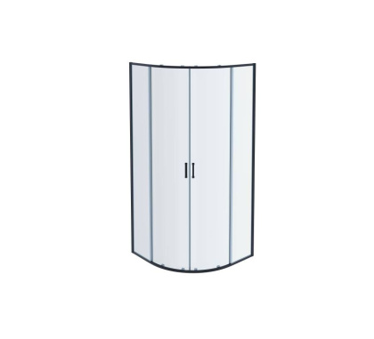 AQ ARI RO 08020BL Душевой уголок 1/4 круга, двери раздвижные 800x800x2000, профиль черный, стекло прозрачное AQ ARI RO 08020BL Душевой уголок 1/4 круга, двери раздвижные 800x800x2000, профиль черный, стекло прозрачное