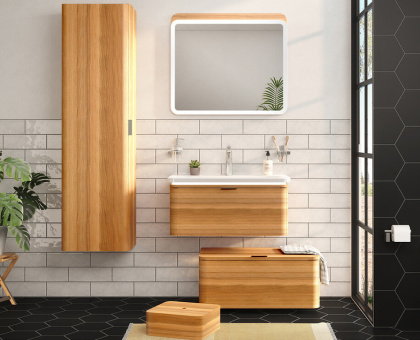 Пенал Nest, с корзиной для белья, 45 см, левосторонний, цвет натуральная древесина Пенал Nest, с корзиной для белья, 45 см, левосторонний, цвет натуральная древесина