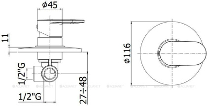 Смеситель для душа Paffoni Candy CA010CR (с внутренней частью)