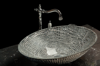 Раковина хрустальная серебро овальная Раковина хрустальная серебро овальная