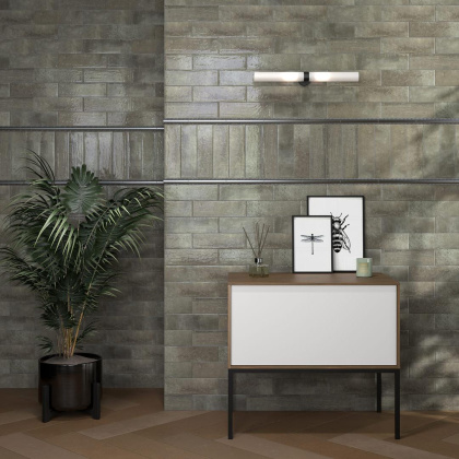 Плитка настенная 9041 Тракай зеленый темный глянцевый 8.5*28.5*8.5 (44шт\1.07м2), м2