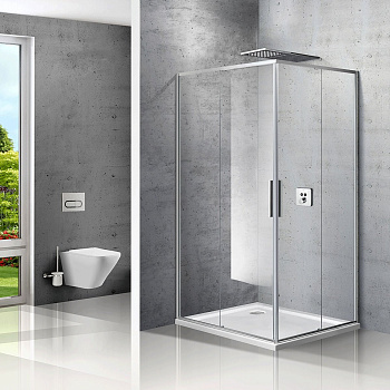 Душевой уголок Slim VSS-2SL8010CL-L, 1000*800, хром, стекло прозрачное, левый