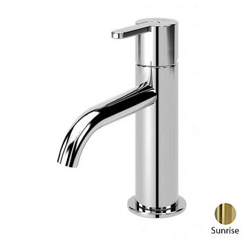 LEAF-LSM2-L-PR Смеситель для раковины однорычажный, с донным клапаном, исполнение Sunrise PVD