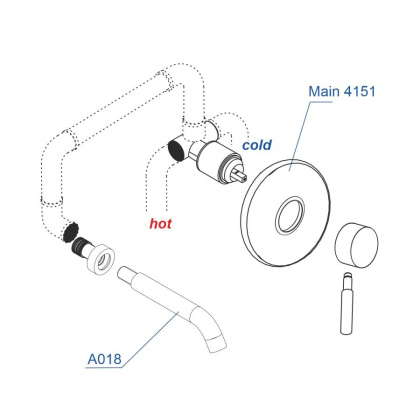 A41513 Встраиваемый комплект для раковины Wasserkraft