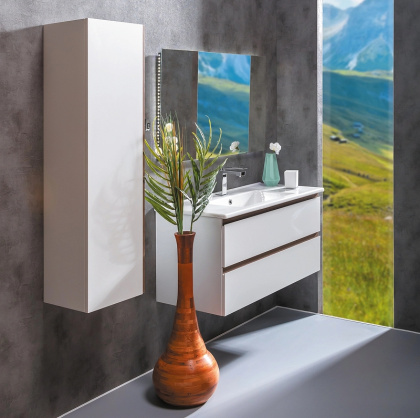 Тумба CAPOLDA 100 белая + ручка дерево 849-100-WW Boheme