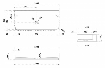 Раковина подвесная ABBER Stein AS2652-1.0 белая матовая Раковина подвесная ABBER Stein AS2652-1.0 белая матовая