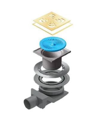 13000144 Душевой трап Pestan Confluo Standard Square Mask Gold Исполнение: Золото глянец 