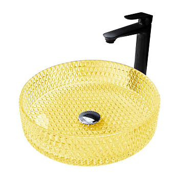 Раковина накладная стеклянная ABBER Glas AK2301Y желтая