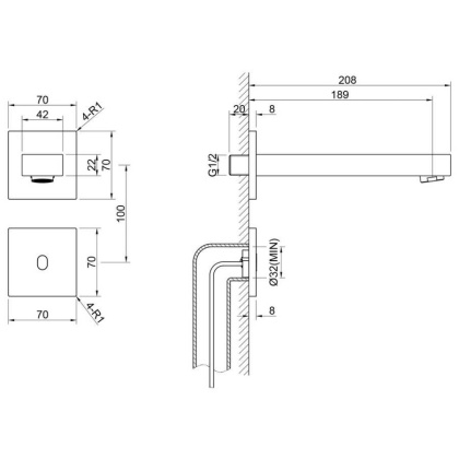 Смеситель Timo Selene 2073/00SM сенсорный для раковины скрытого монтажа, хром