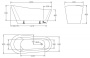 Акриловая ванна без перелива BELBAGNO BB63-1800-W0, 1800х870х850