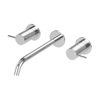 LEAF-BLI3L-20-L-SS Смеситель для раковины встраиваемый, на три отверстия с тонкими ручками Исполнение: Sunset 