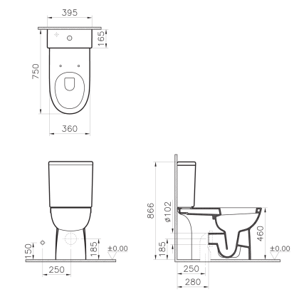 Комплект напольного унитаза Conforma для людей с ограниченными возможностями