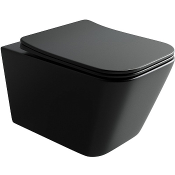 Комплект подвесной безободковый унитаз Ceramica Nova Metric CN3007MB черный матовый с сиденьем микролифт + инсталляция Geberit Delta 458.163.21.1 с панелью смыва, хром глянцевый