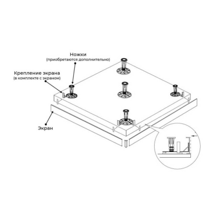 Экран для поддона RGW N/ST-21  70*110 (прямоуг) (Графит)