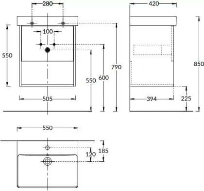 Полка PRO 55 см, белая матовая 