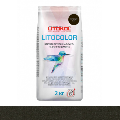 Затирка цементная LITOCOLOR L.14 антрацит