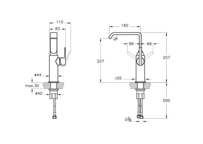 Смеситель Suit для раковины-чаши, медь