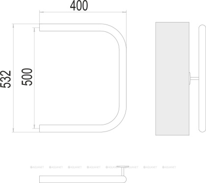 Полотенцесушитель Terminus П-образный 1"  500х400