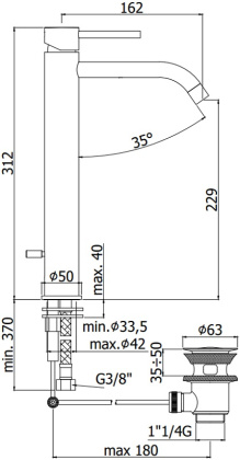 Смеситель для раковины Paffoni Light LIG085NO