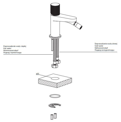 Смеситель для биде OMNIRES CONTOUR CT8020GLB (брашированное золото)