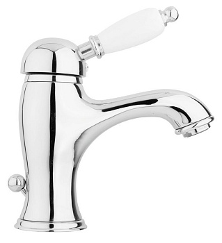 ELITE-LSM1-01-Nc Смеситель для раковины однорычажный с донным клапаном, исполнение хром, ручка орех