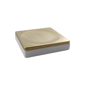 Мыльница квадратная белый-золото 10960-W-G Boheme