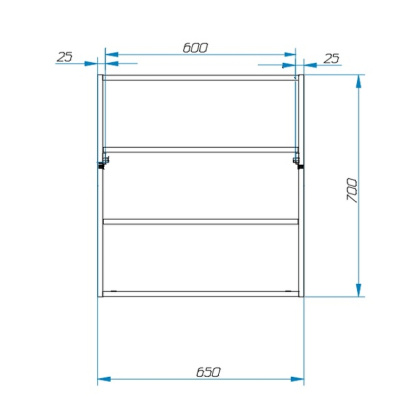 Зеркало-шкаф навесное Monaco (ШхГхВ) 700х130х700