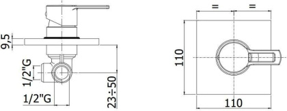 Смеситель для душа Paffoni Ringo RIN010CR (с внутренней частью)