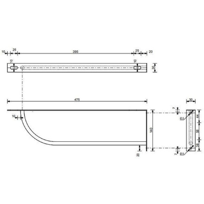 Кронштейн к раковине "Даллас" нержавейка боковой №1 Кронштейн к раковине "Даллас" нержавейка боковой №1