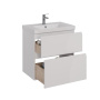 Тумба Lemark VEON 60см под 1 раковину, подвесная/напольная, 2 ящика, цвет корпуса, фасада: Белый глянец