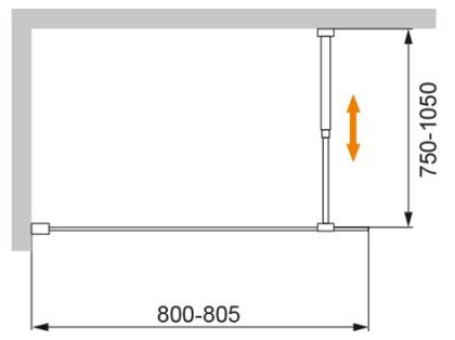 LIBERTA-V-1-90/155-C-NERO Душевая шторка на ванну
