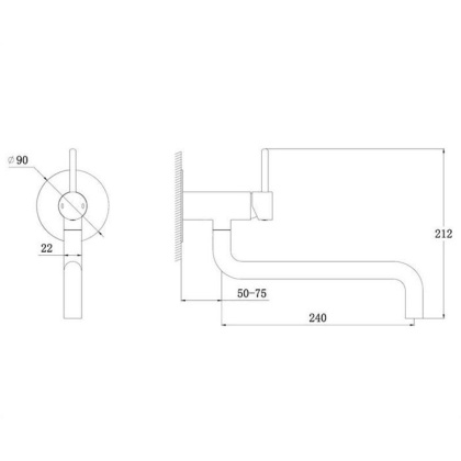 Смеситель для мойки скрытого монтажа OMNIRES Y Y1256BL (черный BLM)