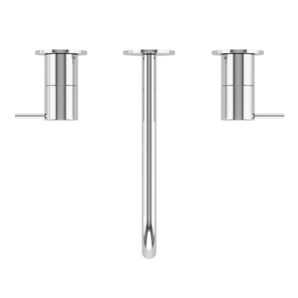 LEAF-BLI3L-L-ST Смеситель для раковины встраиваемый на три отверстия, исполнение Satinox