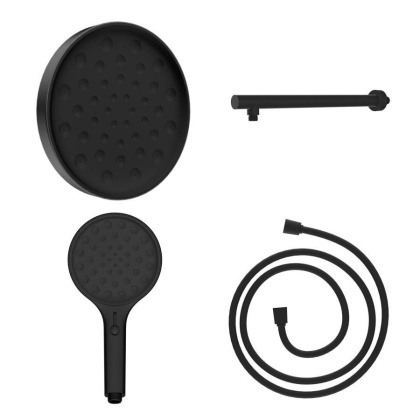 Комплект Inspire VSHH-3I2AHMB, верхний душ с держателем, ручной душ с шлангом, черный Комплект Inspire VSHH-3I2AHMB, верхний душ с держателем, ручной душ с шлангом, черный