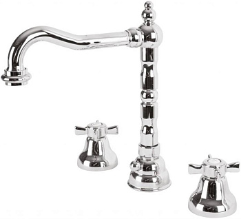 LORD-BLS2-02 Смеситель для раковины на три отверстия с донным клапаном бронза, ручки бронза