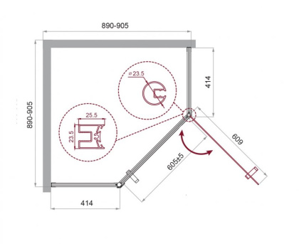 Душевой уголок BelBagno UNO-195-P-1-100-C-Cr