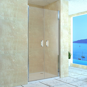 Душевая дверь в нишу RGW Leipzig LE-06 100 профиль Хром стекло прозрачное