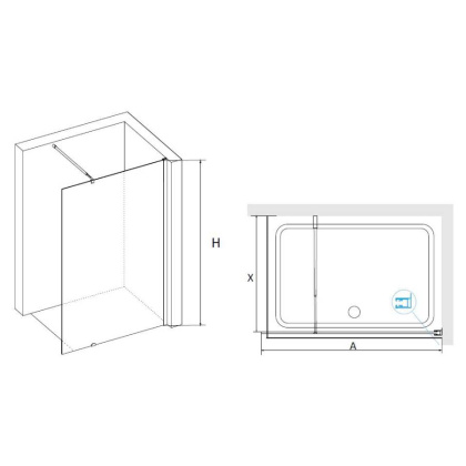 Душевая перегородка RGW WA-02, RGW 41100208-41