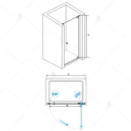Душевая дверь RGW Hotel HO-04 80 01900708-31 профиль Хром стекло тонированное