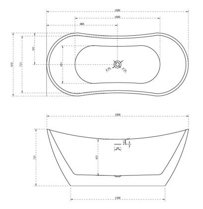 Акриловая ванна Abber 180х80 AB9322