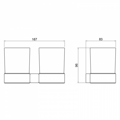 Стакан для зубных щеток двойной Timo Selene 14034/03 черный